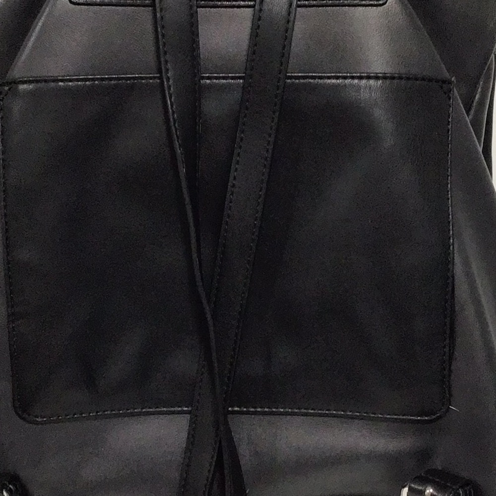 DKNY Tilly Graffiti Fold-Over Backpack, Faux Leather, Graffiti Logo Print, Black - Picture 8 of 12